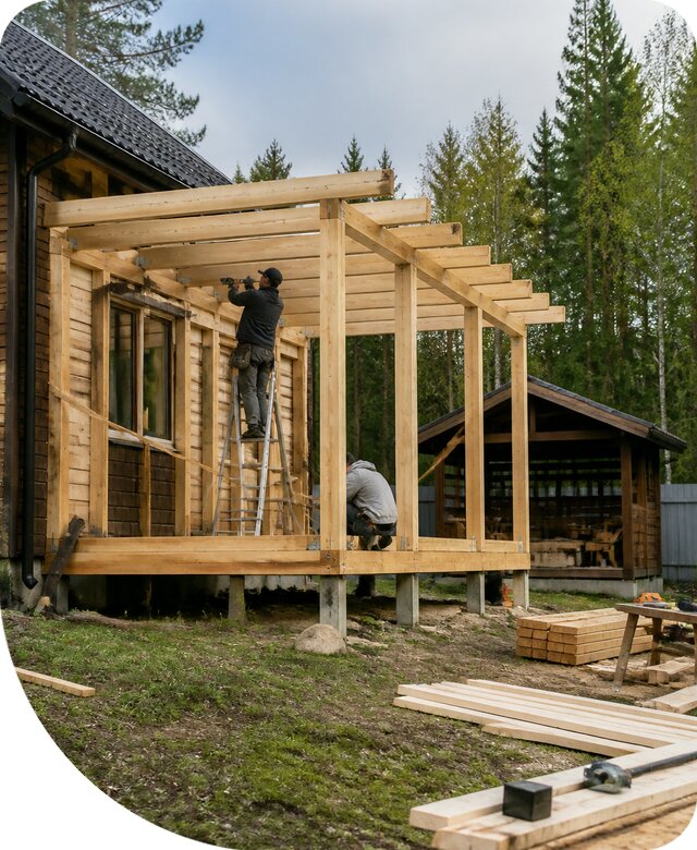 Строительство пристроек и построек на участке в Курске