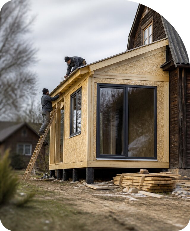 Пристройка к дачному дому в Курске по цене от 46908 р. | РадиДОМА-Кус